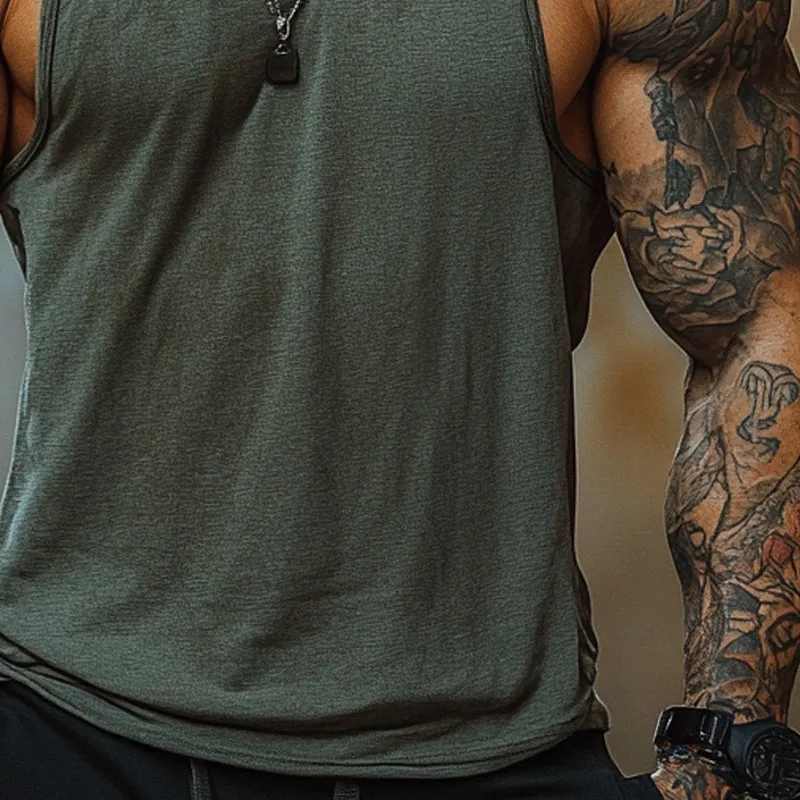 Men's Summer Sports Crew Neck Cotton Blend Tank Top MTA0874E0X sold by Manly product image thumbnail 3