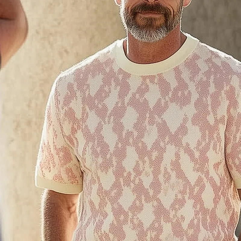 Men's Fashionable Round Neck Patterned Knitted T-Shirt MTA0745E9U sold by Manly product image thumbnail 3