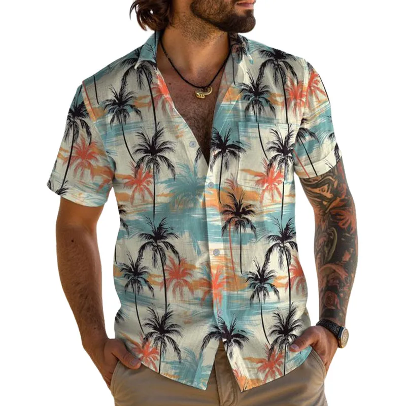 Men's Summer Casual Hawaiian Print Short Sleeve Shirt MTA0830E1U sold by Manly
