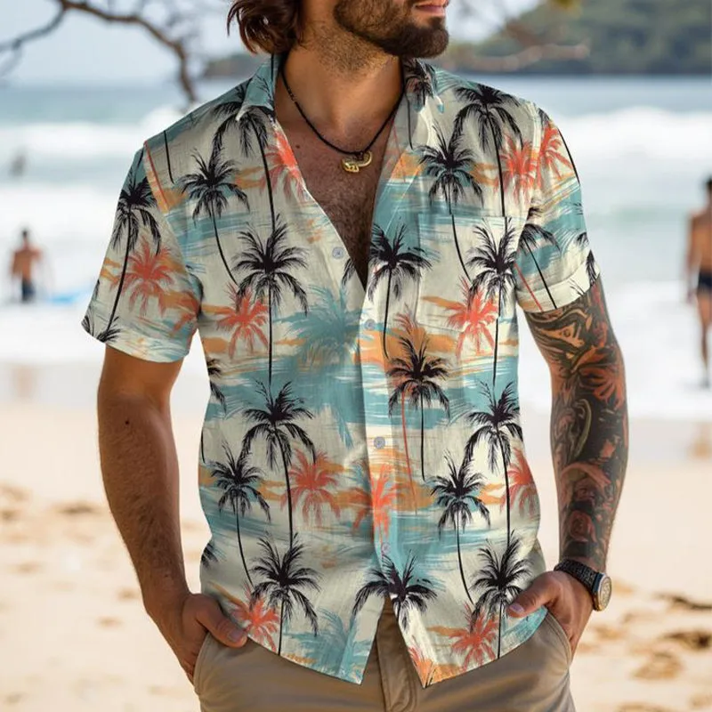 Men's Summer Casual Hawaiian Print Short Sleeve Shirt MTA0830E1U sold by Manly product image thumbnail 2