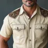 Men's Western Cowboy Style Embroidered Short Sleeve Shirt MTA0802E1U sold by Manly