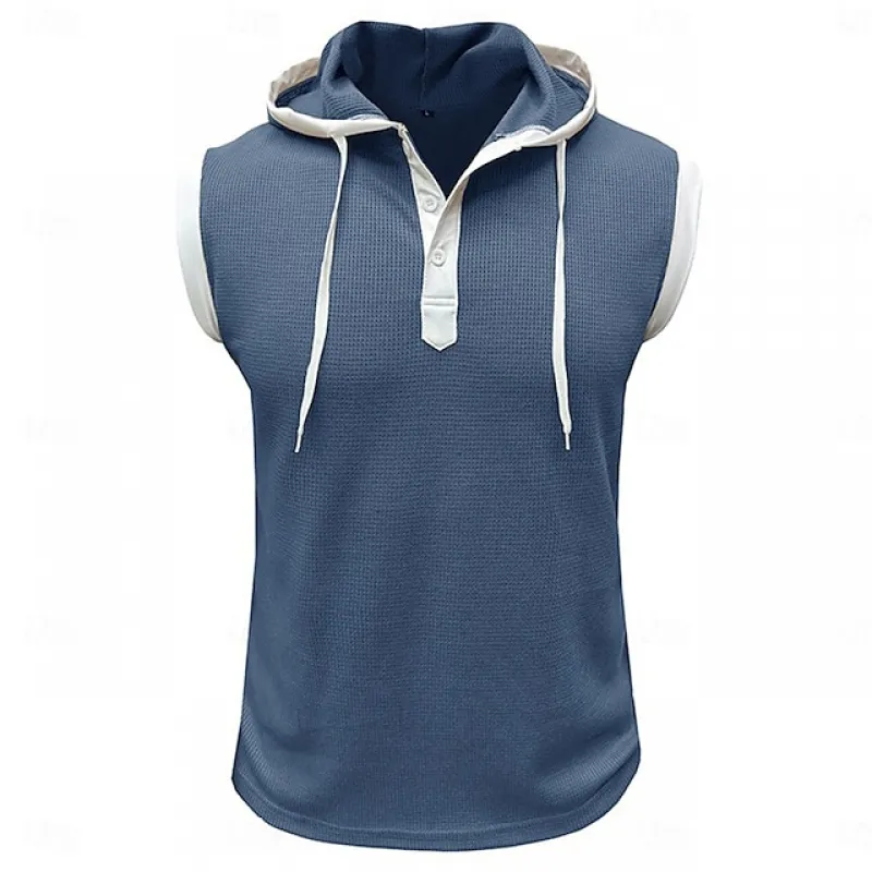 Men's Colorblock Hooded Sleeveless Tank Top MTA0762E3Z sold by Manly product image thumbnail 3