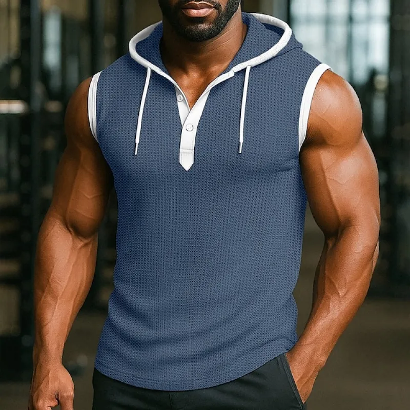 Men's Colorblock Hooded Sleeveless Tank Top MTA0762E3Z sold by Manly product image thumbnail 2