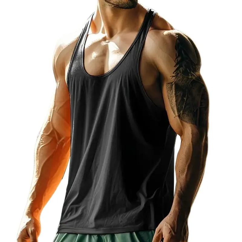 Men's Retro Casual Solid Color Sports Round Neck Tank Top MTA0633E5TO sold by Manly