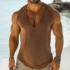 Men'S Retro Casual Colorblock V-Neck Tank Top MTA0933E7TO sold by Manly