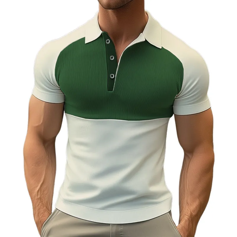 Men's Summer Business Colorblock Slim Fit Polo Shirt MTA0906E7U sold by Manly