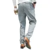 Men's Fashionable Contrast Color Striped Cotton Slim Straight Pants MTA0626E5M sold by Manly