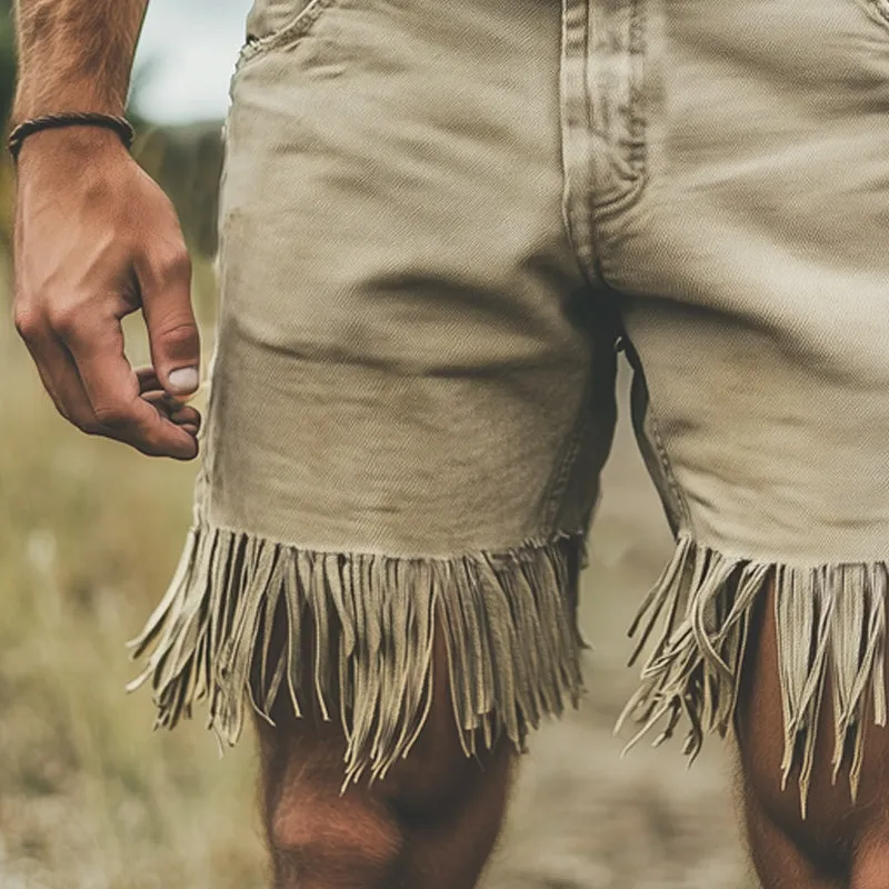 Men's Western Style Denim Fringe Shorts MTA0955E3U sold by Manly product image thumbnail 3