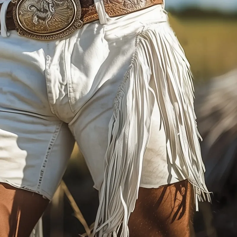 Men's Summer Western Denim Style Fringe Shorts MTA0902E4U sold by Manly product image thumbnail 3