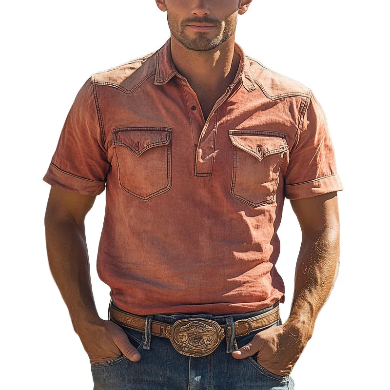 Men'S Western Cowboy Style Pullover Denim Shirt MTA0908E0X sold by Manly