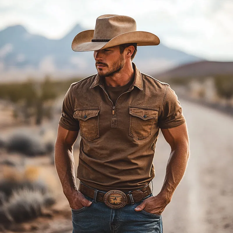 Men'S Vintage Distressed Long Sleeve Denim Shirt MTA0980E7X sold by Manly product image thumbnail 2