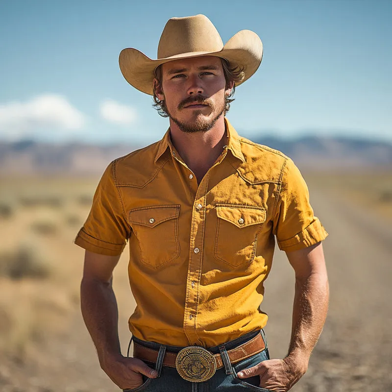 Men'S Western Cowboy Style Multi-Pocket Short Sleeve Shirt MTA0982E0X sold by Manly product image thumbnail 2