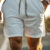 Men's Spring And Summer Casual Fashion Cotton Blended Splicing Leopard Elastic Waist Shorts MTA1364E6K sold by Manly