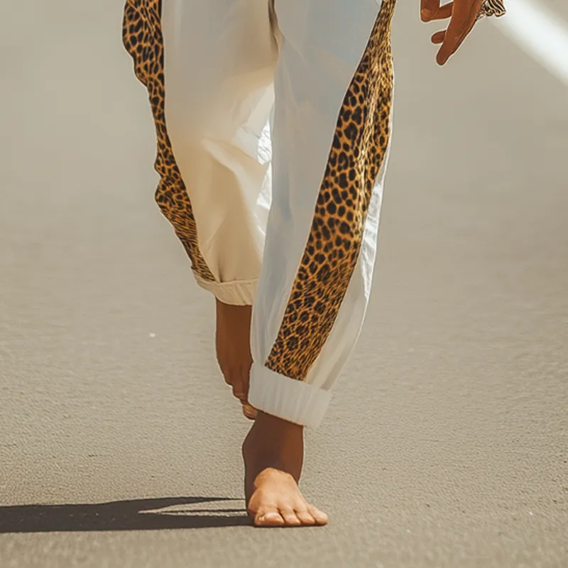 Men's Spring And Summer Fashion Cotton Blended Leopard Print Elastic Waist Casual Pants MTA1349E7K sold by Manly product image thumbnail 4