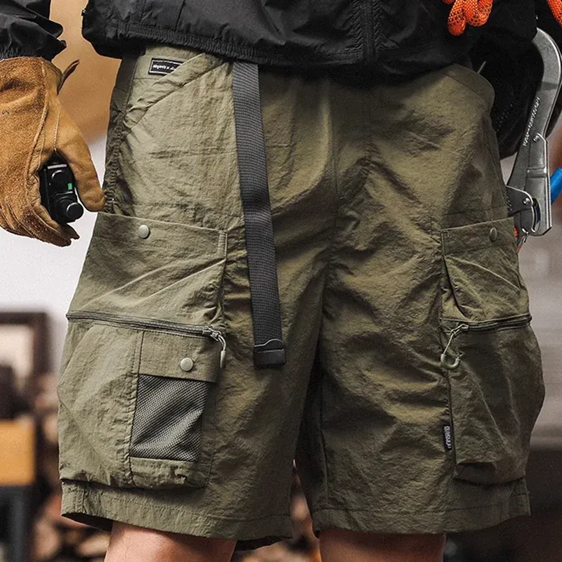 Men's Fashion Solid Multi-pocket Elastic Waist Cargo Shorts MTA1333E3Z sold by Manly product image thumbnail 2