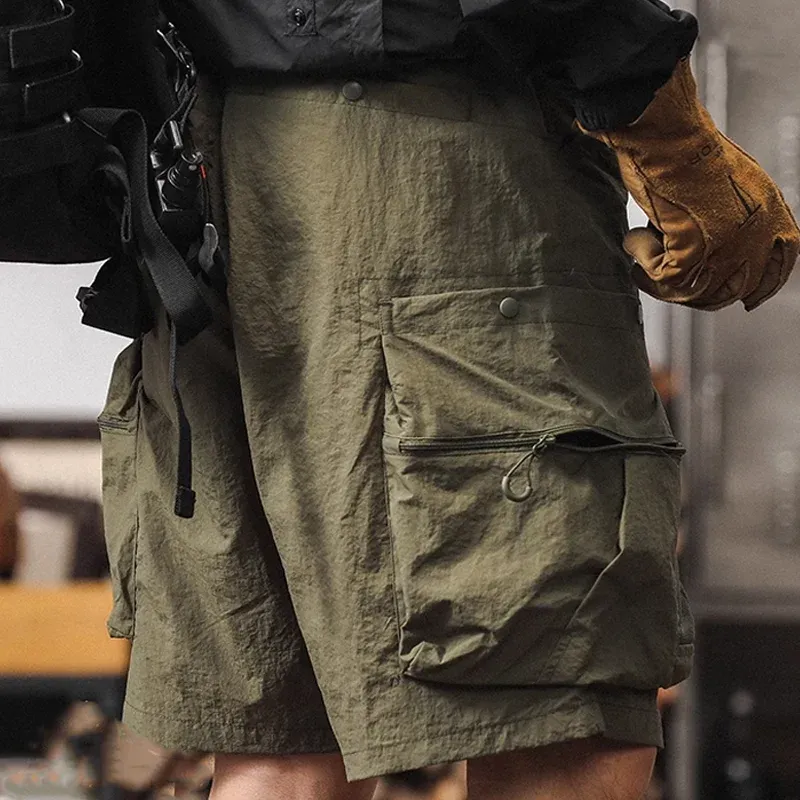 Men's Fashion Solid Multi-pocket Elastic Waist Cargo Shorts MTA1333E3Z sold by Manly product image thumbnail 5