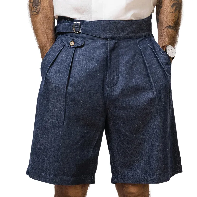 Men's Fashion Solid Straight Mid Waist Suit Shorts MTA1387E0Z sold by Manly