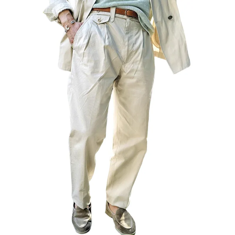 Men's Fashion Cotton Straight Suit Pants MTA1345E9Z sold by Manly