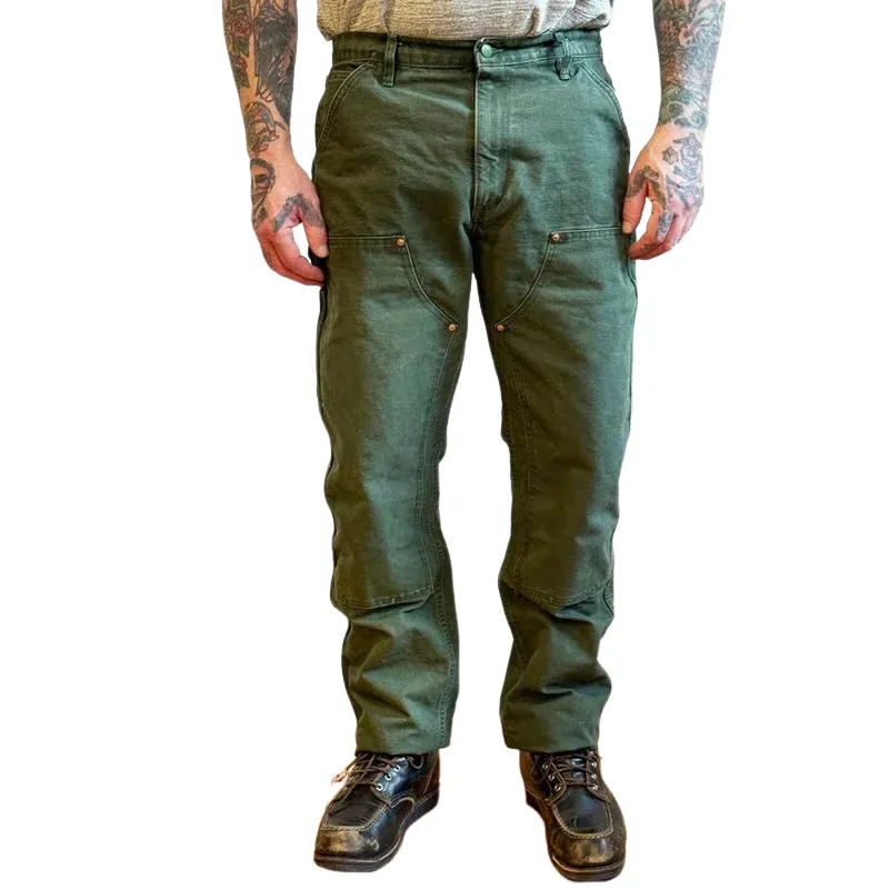 Men's Solid Color Cotton Straight Multi-pocket Cargo Pants MTA0704E6Z sold by Manly