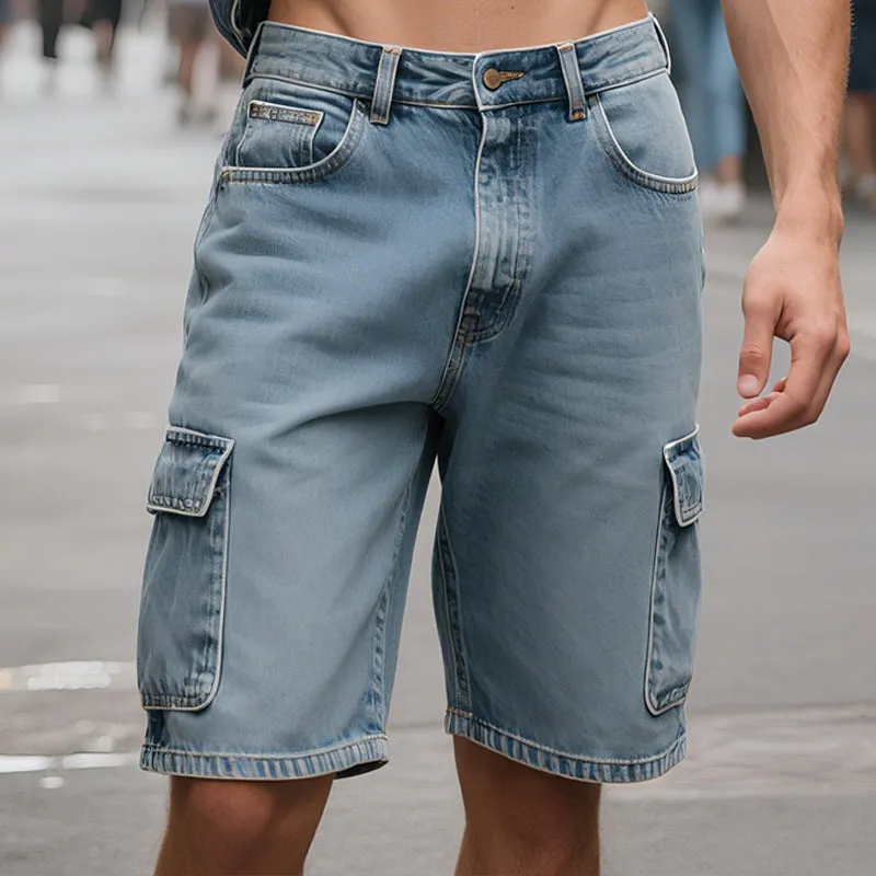 Men'S Retro Casual Denim Washed Loose Shorts MTA1078E3TO sold by Manly product image thumbnail 4