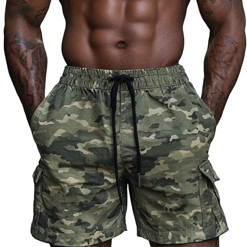 Men'S Summer Fashion Dark Camouflage Sports Shorts MTA1383E7P sold by Manly