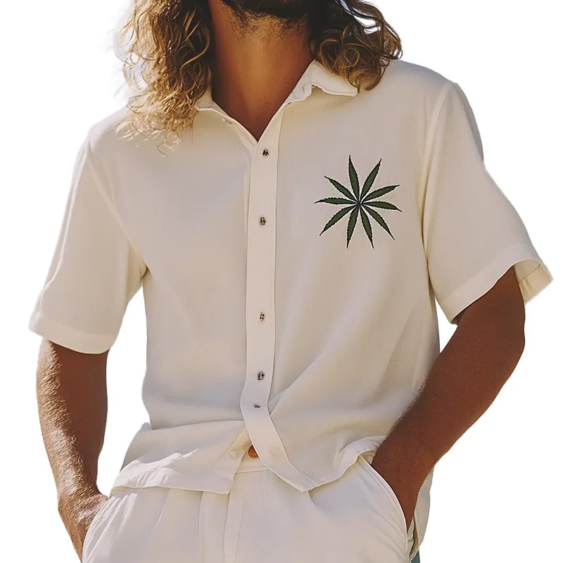 Men'S Summer Fashion Breathable Simple Embroidered Short-Sleeved Shirt MTA1382E9P sold by Manly