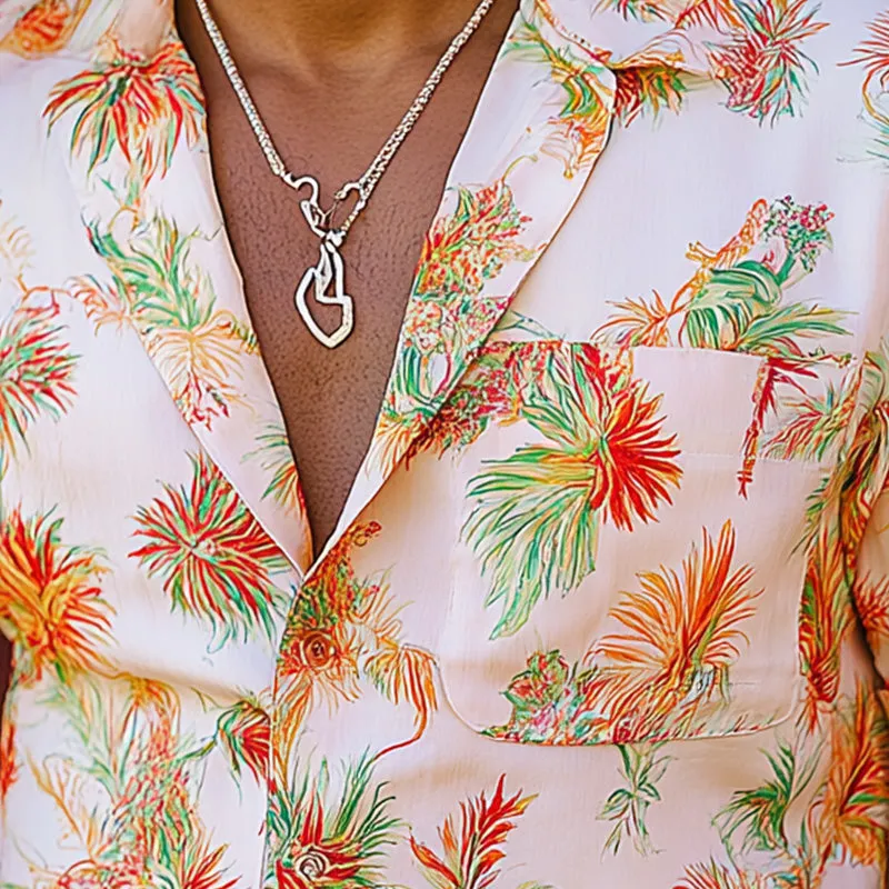 Men'S Summer Fashion Breathable Blended Printed Short Sleeve Shirt MTA1310E1P sold by Manly product image thumbnail 3