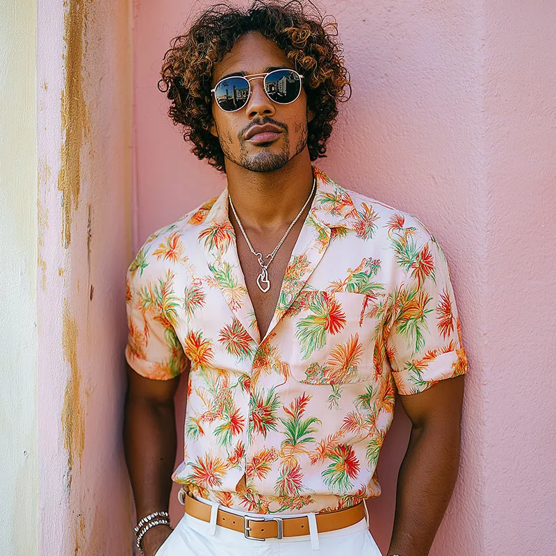 Men'S Summer Fashion Breathable Blended Printed Short Sleeve Shirt MTA1310E1P sold by Manly product image thumbnail 2