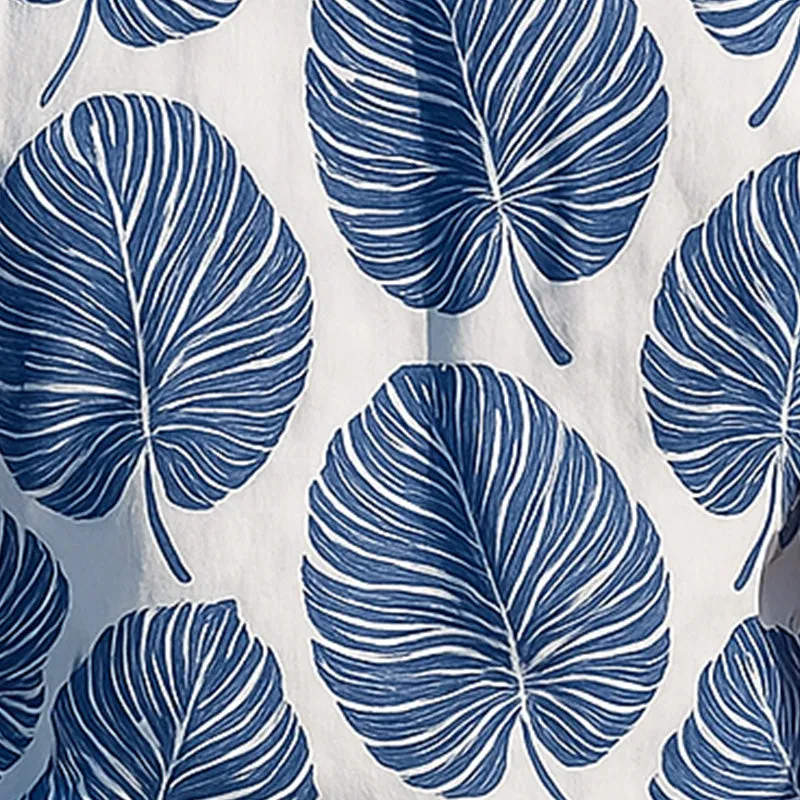 Men'S Summer Fashion Breathable Linen Printed Short Sleeve Shirt MTA1398E9P sold by Manly product image thumbnail 4