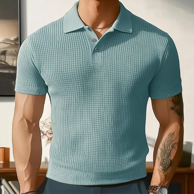 Men's Summer Business Solid Color Knitted POLO Shirt MTA1265E9U sold by Manly product image thumbnail 5