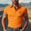Men's Classic Casual Retro Western Cowboy Style Cotton Blend Embroidered Slim Fit Short Sleeve Polo Shirt MTA1215E1K sold by Manly