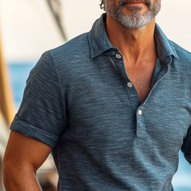 Men's Retro Casual Colorful Cool Short-Sleeved Polo Shirt MTA0910E3TO sold by Manly product image thumbnail 3