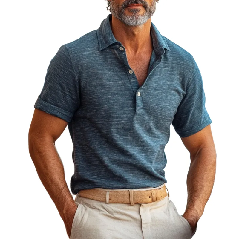 Men's Retro Casual Colorful Cool Short-Sleeved Polo Shirt MTA0910E3TO sold by Manly