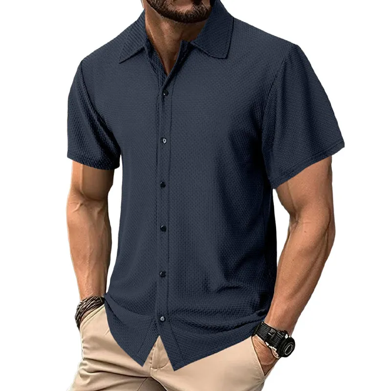 Men's Casual Textured Short Sleeve Shirt MTA0944E1X sold by Manly product image thumbnail 4