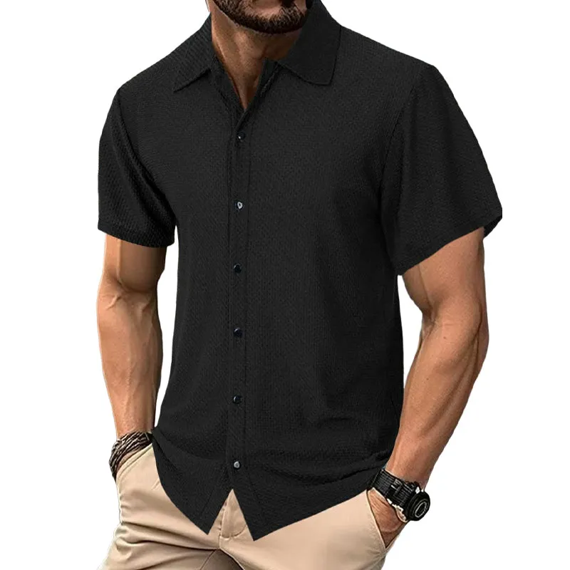 Men's Casual Textured Short Sleeve Shirt MTA0944E1X sold by Manly product image thumbnail 3