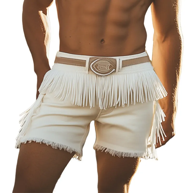 Men'S Western Cowboy Style Vintage Tassel Shorts MTA1247E4U sold by Manly