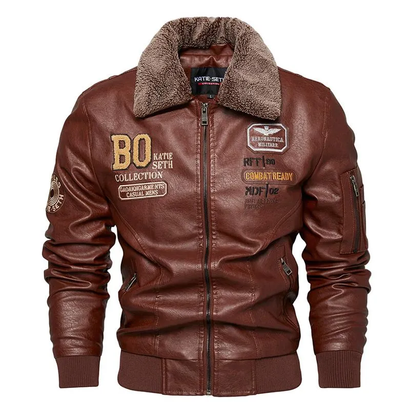 Men's Fleece Lapel Motorcycle Leather Jacket 27916904X sold by Manly product image thumbnail 3