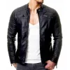 Men'S Casual Motorcycle Style Multi-Pocket Quilted Leather Jacket 06139413Y sold by Manly