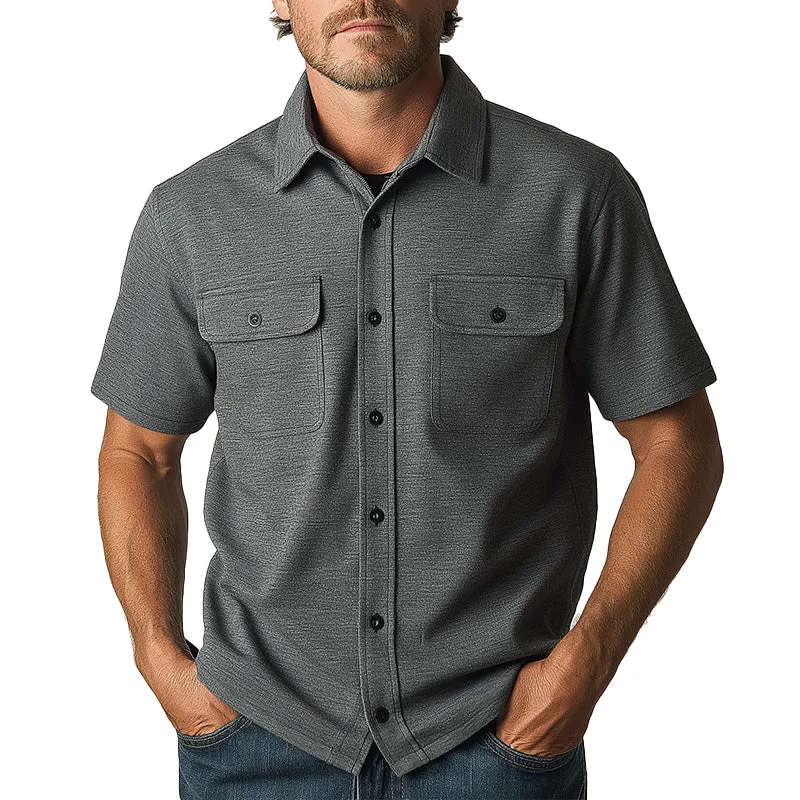 Men's Summer Light Business Style Cotton Short-Sleeved Shirt MTA1463E8P sold by Manly