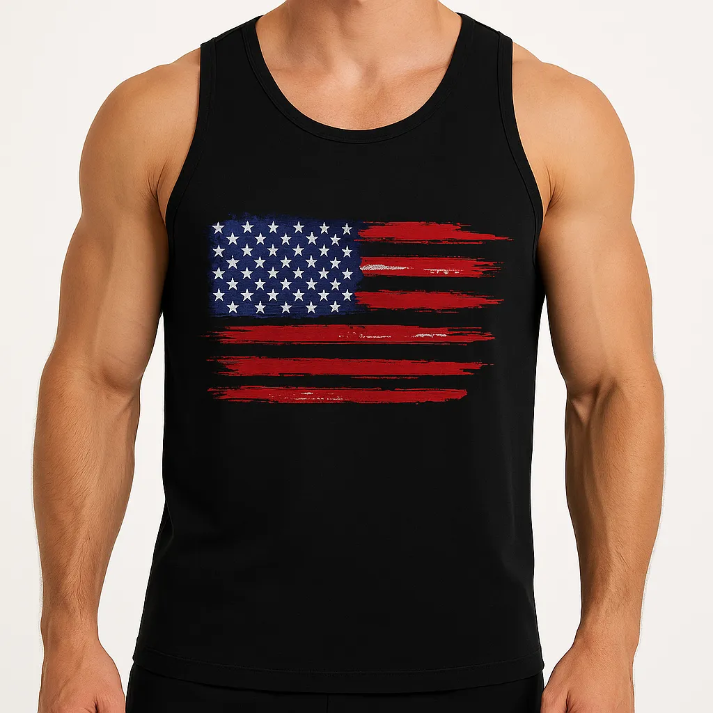 Men's Summer Simple Printed Cotton Tank Top MTA1441E9P sold by Manly product image thumbnail 2