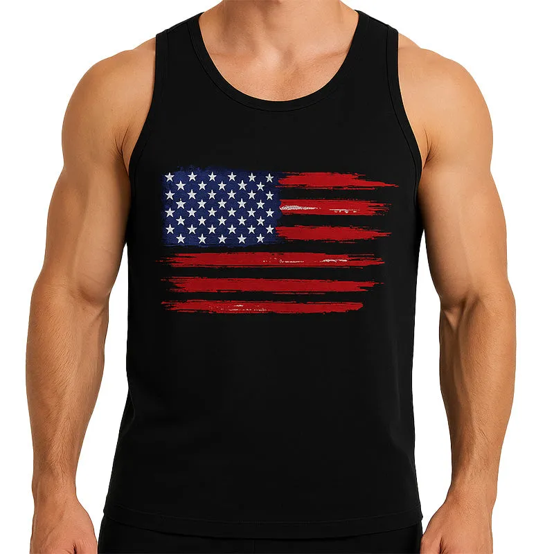 Men's Summer Simple Printed Cotton Tank Top MTA1441E9P sold by Manly