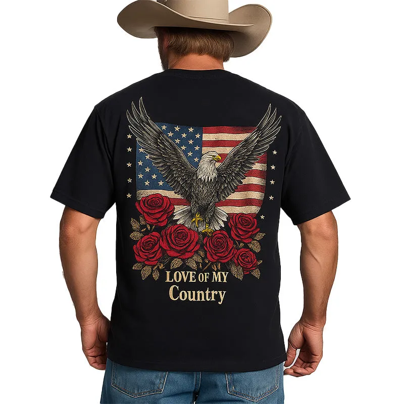 Men's Summer Western Cowboy Style Printed Cotton Short-Sleeved T-Shirt MTA1423E2P sold by Manly