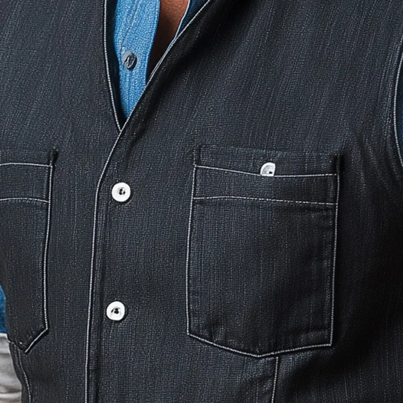 Men's Summer Light Business Style Simple Denim Vest MTA1435E7P sold by Manly product image thumbnail 4