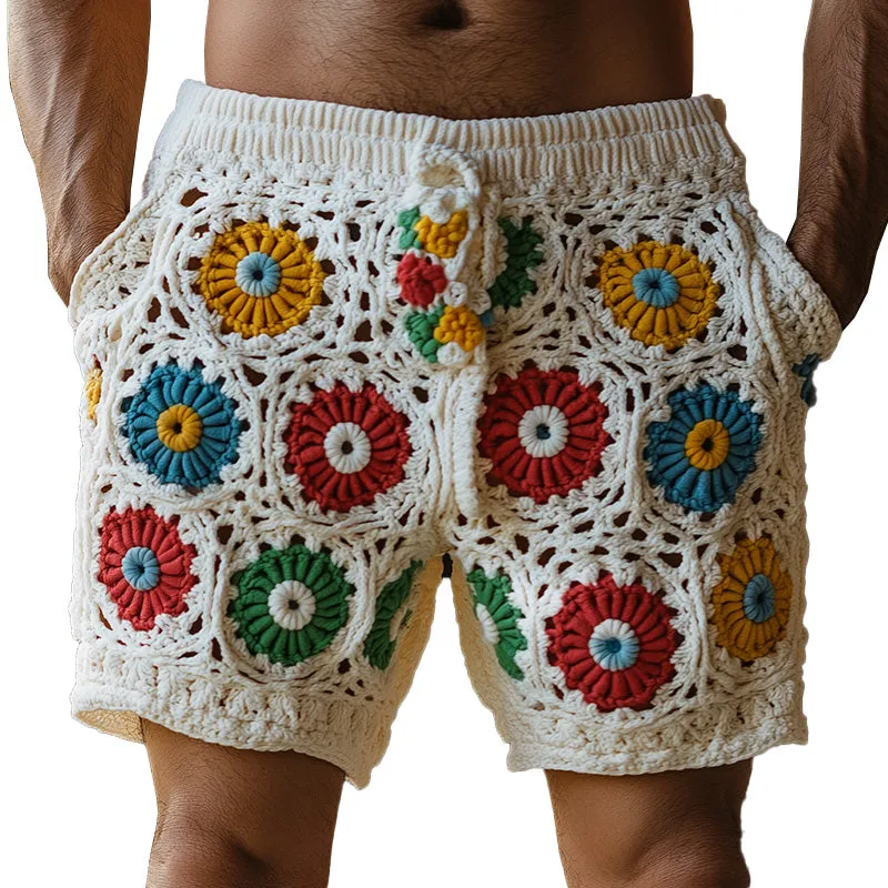 Men's Summer Fashion Knitted Hollow Casual Shorts MTA1308E3P sold by Manly
