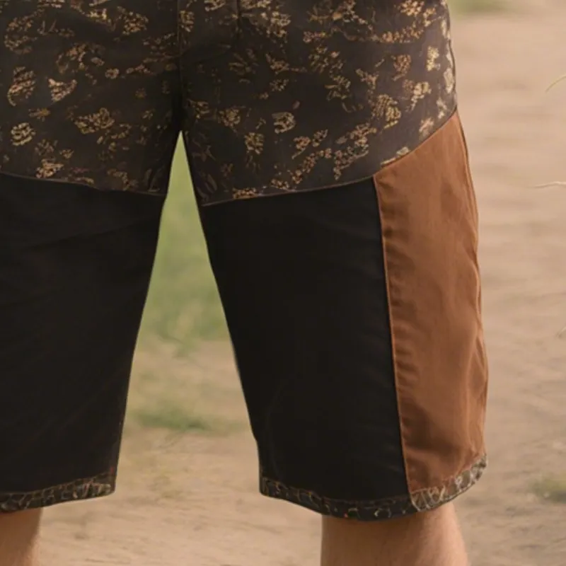 Men's Retro Western Cowboy Style Ranch Classic Printed Stitching Denim Shorts MTA1310E7TO sold by Manly product image thumbnail 2