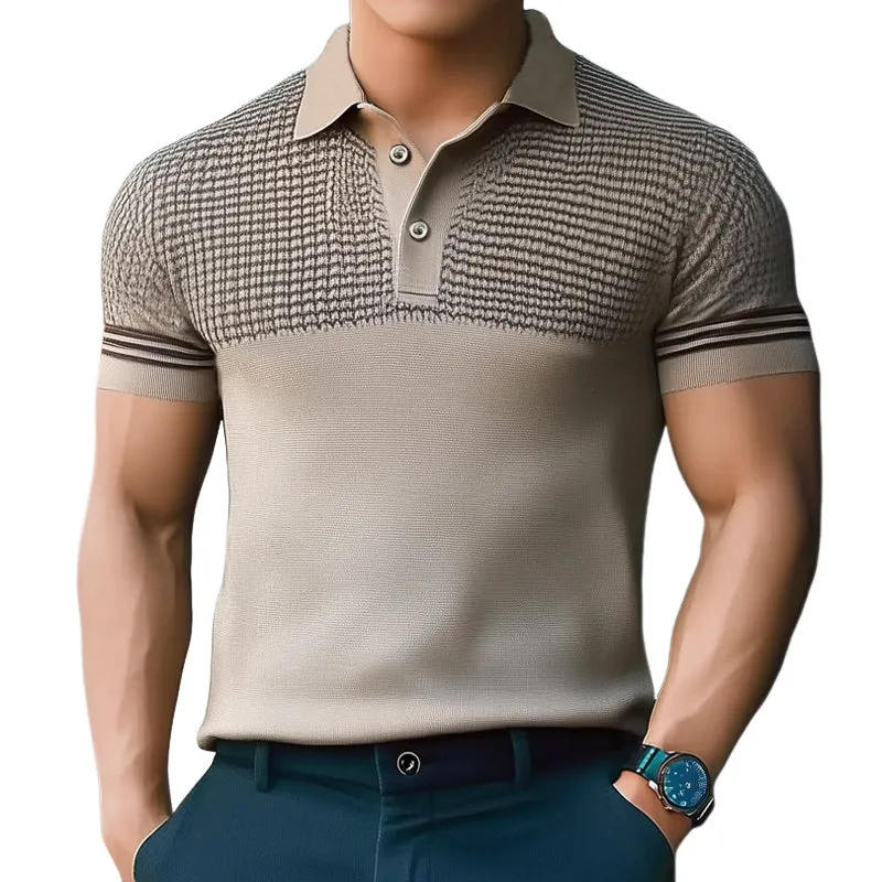 Men's Summer Business Textured Knitted POLO Shirt MTA1394E4U sold by Manly
