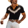 Men's Spring And Summer Fashion Casual Western Cowboy Style Thin Knitted Short-sleeved Polo Shirt MTA1550E1K sold by Manly