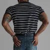 Men's Fashion Striped Lapel Short Sleeve Polo Shirt MTA1615E1Z sold by Manly