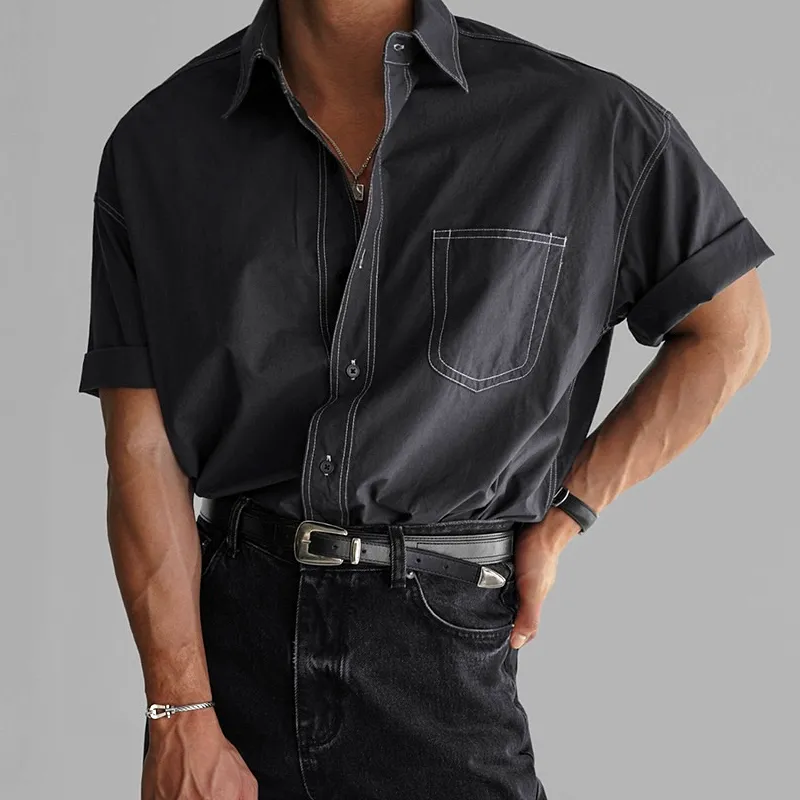 Men's Fashion Lapel Short Sleeve Casual Shirt MTA1601E3Z sold by Manly product image thumbnail 2