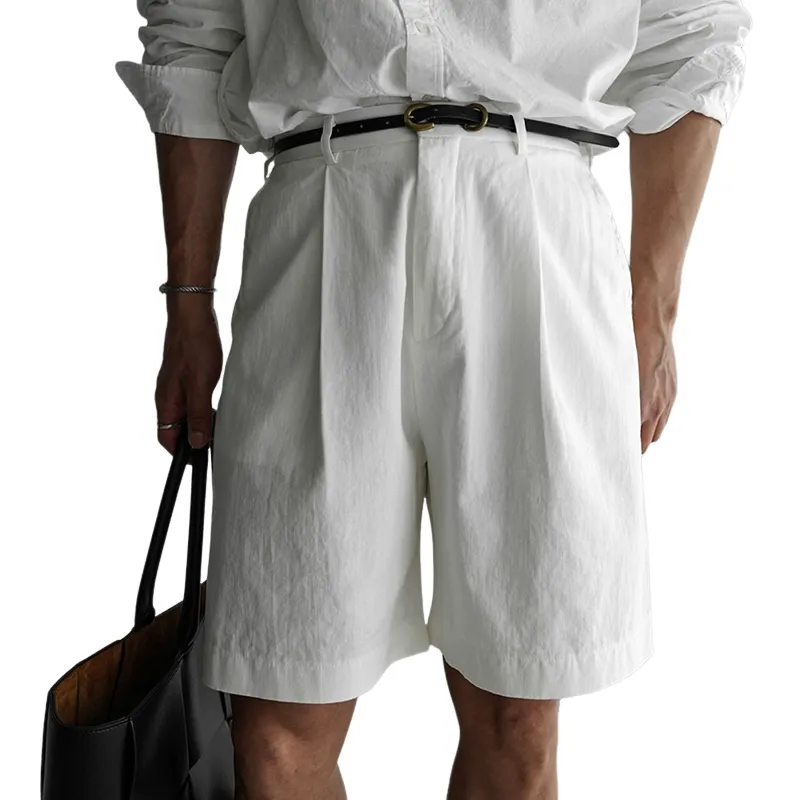 Men's Fashion Solid Color Straight Suit Shorts MTA1691E8Z sold by Manly